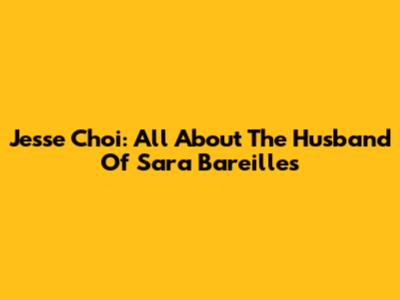 Jesse Choi: All About The Husband Of Sara Bareilles