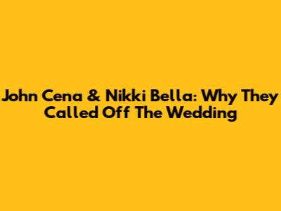 John Cena & Nikki Bella: Why They Called Off The Wedding
