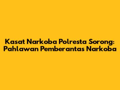 Kasat Narkoba Polresta Sorong: Pahlawan Pemberantas Narkoba