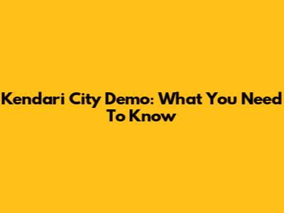 Kendari City Demo: What You Need To Know