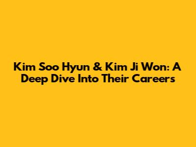 Kim Soo Hyun & Kim Ji Won: A Deep Dive Into Their Careers