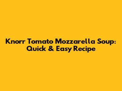 Knorr Tomato Mozzarella Soup: Quick & Easy Recipe