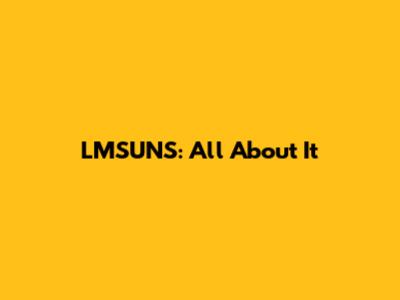 LMSUNS: All About It