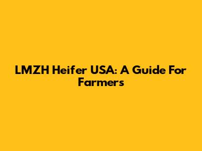 LMZH Heifer USA: A Guide For Farmers