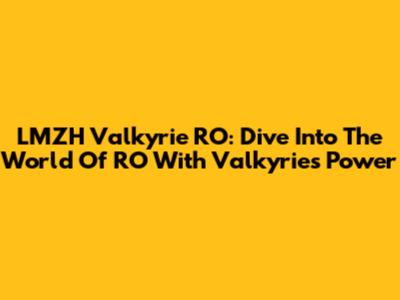 LMZH Valkyrie RO: Dive Into The World Of RO With Valkyrie's Power