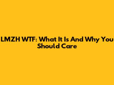 LMZH WTF: What It Is And Why You Should Care