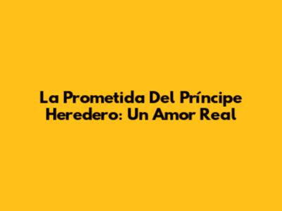La Prometida Del Príncipe Heredero: Un Amor Real