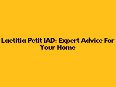 Laetitia Petit IAD: Expert Advice For Your Home