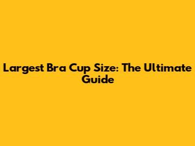 Largest Bra Cup Size: The Ultimate Guide