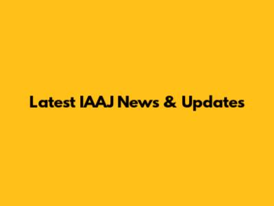 Latest IAAJ News & Updates