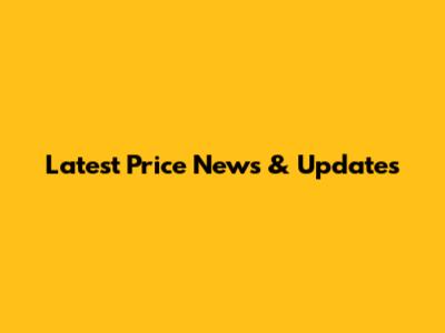 Latest Price News & Updates