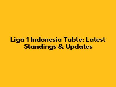 Liga 1 Indonesia Table: Latest Standings & Updates