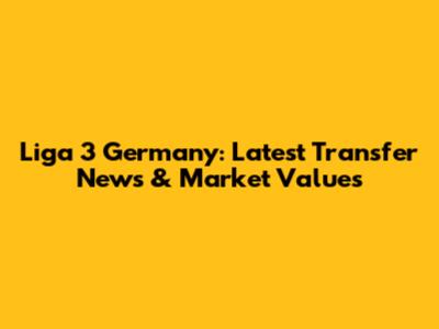 Liga 3 Germany: Latest Transfer News & Market Values