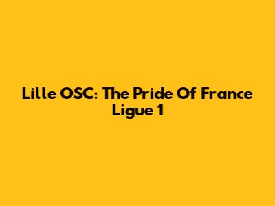 Lille OSC: The Pride Of France Ligue 1