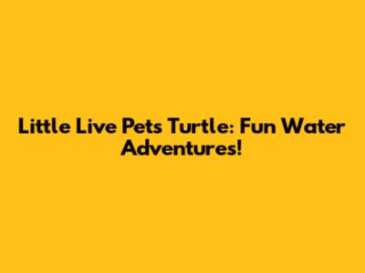 Little Live Pets Turtle: Fun Water Adventures!
