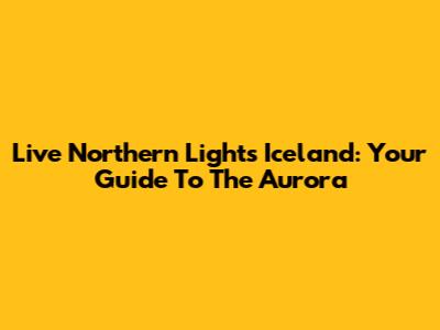Live Northern Lights Iceland: Your Guide To The Aurora