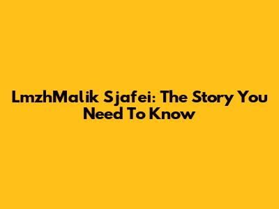 LmzhMalik Sjafei: The Story You Need To Know