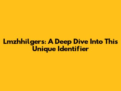 Lmzhhilgers: A Deep Dive Into This Unique Identifier