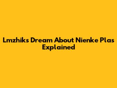 Lmzhik's Dream About Nienke Plas Explained