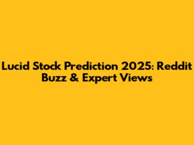 Lucid Stock Prediction 2025: Reddit Buzz & Expert Views