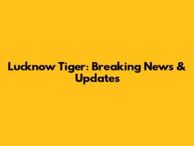 Lucknow Tiger: Breaking News & Updates