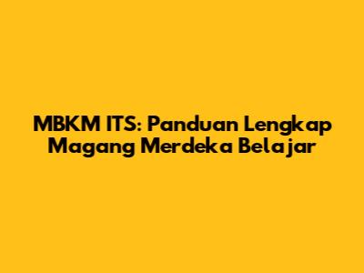 MBKM ITS: Panduan Lengkap Magang Merdeka Belajar