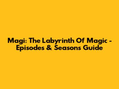 Magi: The Labyrinth Of Magic - Episodes & Seasons Guide