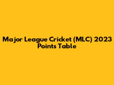 Major League Cricket (MLC) 2023 Points Table