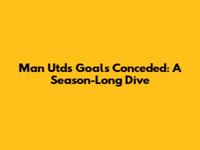 Man Utd's Goals Conceded: A Season-Long Dive