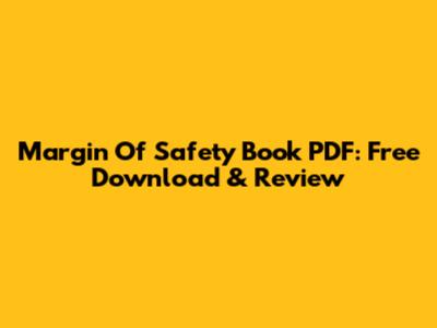 Margin Of Safety Book PDF: Free Download & Review