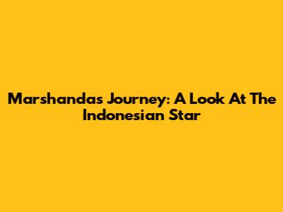 Marshanda's Journey: A Look At The Indonesian Star