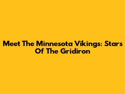 Meet The Minnesota Vikings: Stars Of The Gridiron