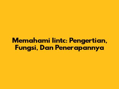 Memahami Iintc: Pengertian, Fungsi, Dan Penerapannya