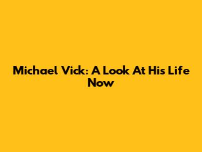 Michael Vick: A Look At His Life Now
