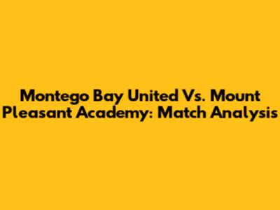 Montego Bay United Vs. Mount Pleasant Academy: Match Analysis