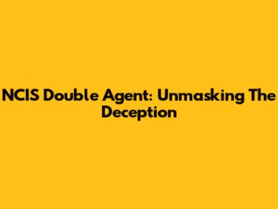 NCIS Double Agent: Unmasking The Deception