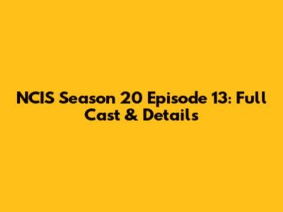 NCIS Season 20 Episode 13: Full Cast & Details