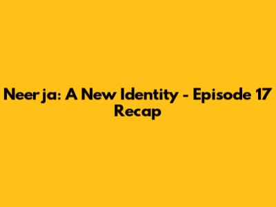 Neerja: A New Identity - Episode 17 Recap