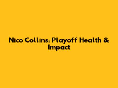 Nico Collins: Playoff Health & Impact