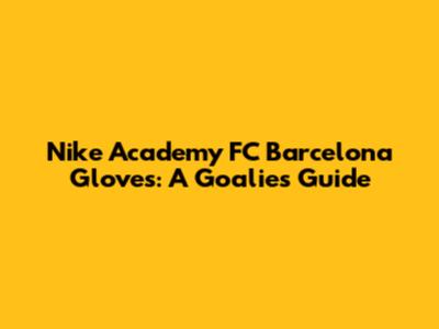Nike Academy FC Barcelona Gloves: A Goalie's Guide