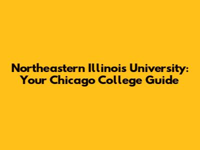 Northeastern Illinois University: Your Chicago College Guide