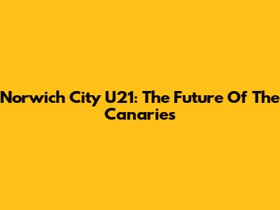 Norwich City U21: The Future Of The Canaries