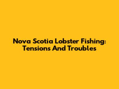 Nova Scotia Lobster Fishing: Tensions And Troubles