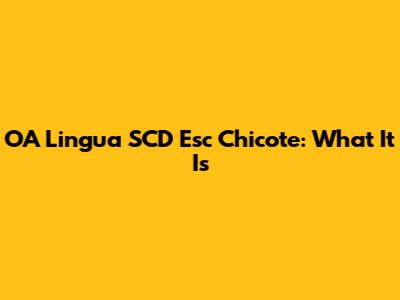OA Lingua SCD Esc Chicote: What It Is