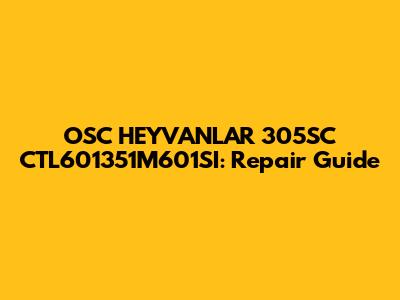 OSC HEYVANLAR 305SC CTL601351M601SI: Repair Guide