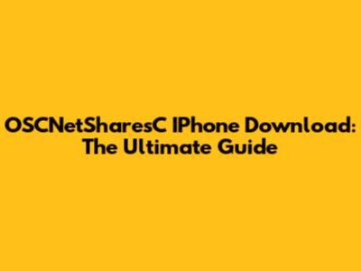 OSCNetSharesC IPhone Download: The Ultimate Guide