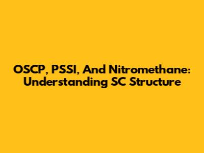 OSCP, PSSI, And Nitromethane: Understanding SC Structure