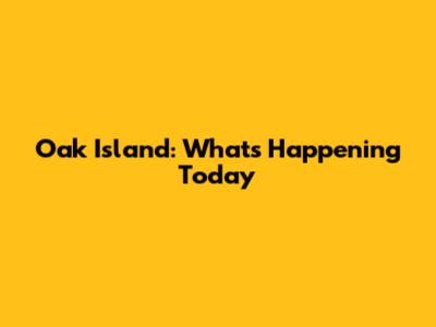 Oak Island: What's Happening Today
