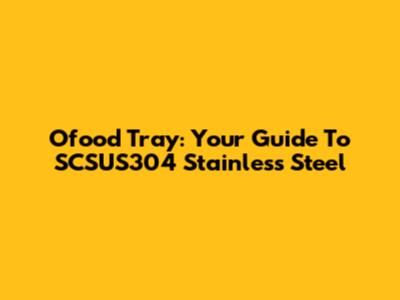 Ofood Tray: Your Guide To SCSUS304 Stainless Steel