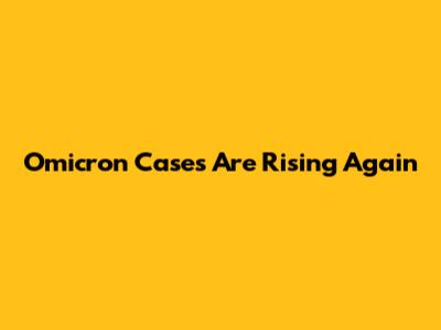 Omicron Cases Are Rising Again